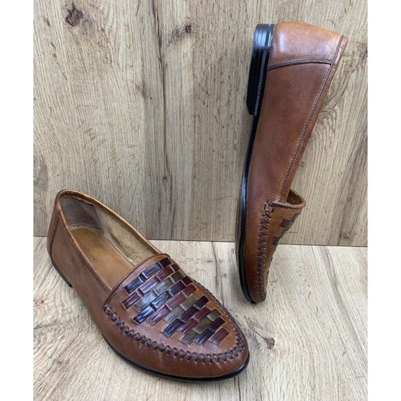 Stacy Adams Men Leather Slip-On Loafers Multi-Colored Brown Basketweave Vamp 12M main image 15